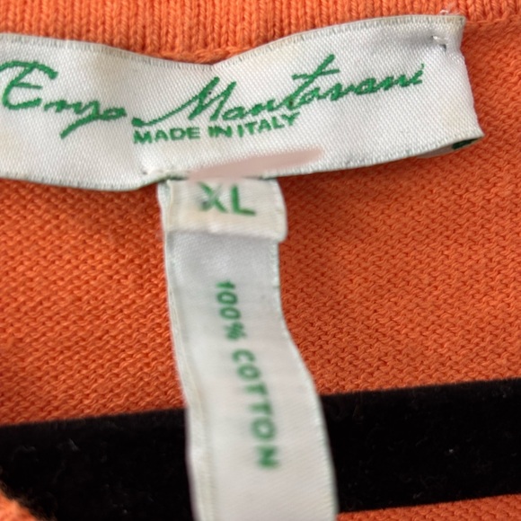 Enzo Mantovani Women's V-Neck Orange Sweater - Picture 7 of 8